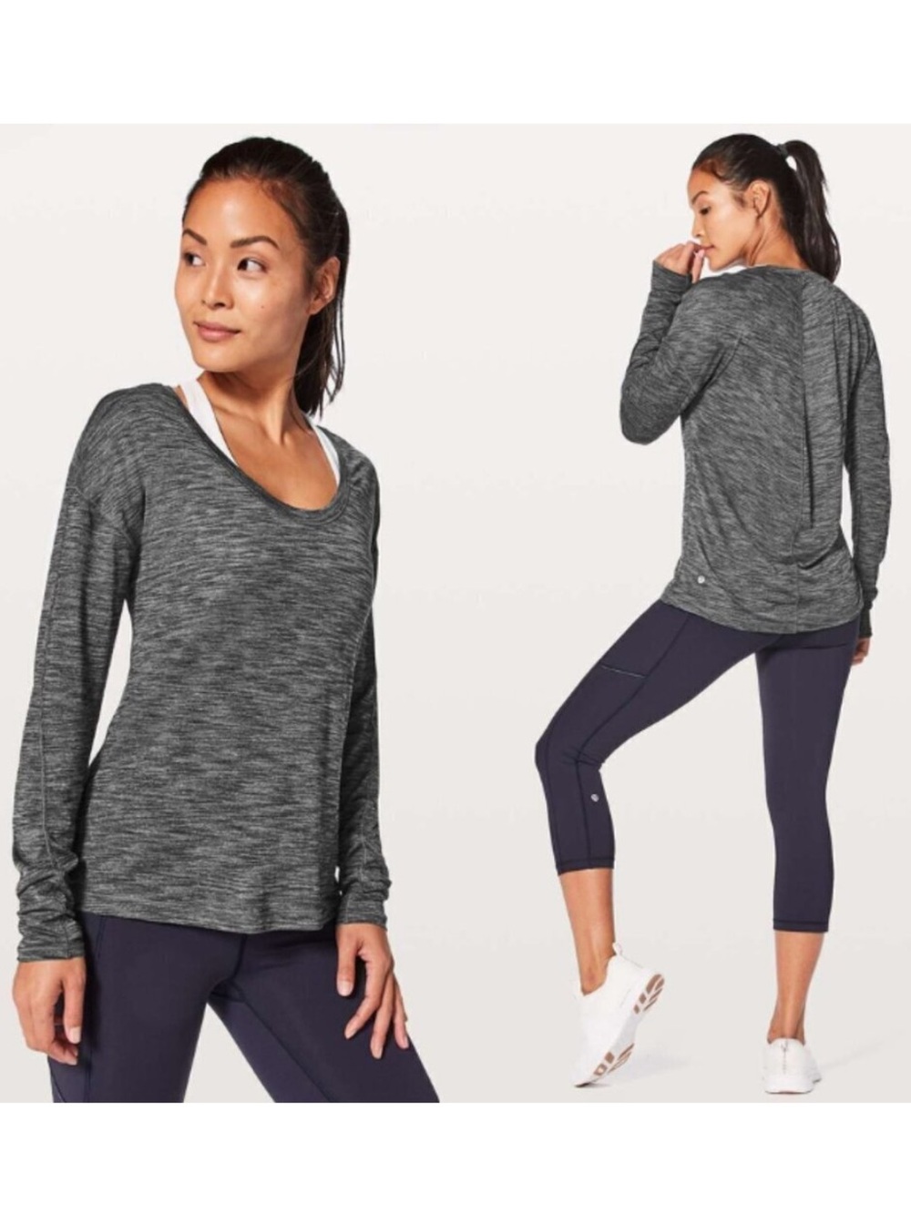 Lululemon Meant To Move Long Sleeve Shirt Heathered Black